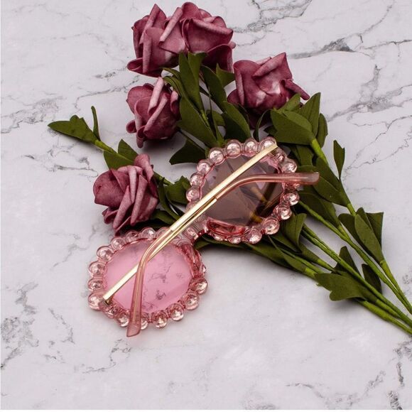 Crystal Women Big Rhinestone Sunglasses Oversized Round - Picture 2 of 4